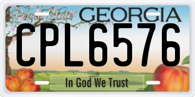 GA license plate CPL6576