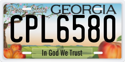 GA license plate CPL6580