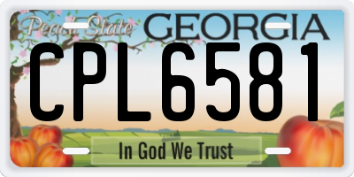 GA license plate CPL6581