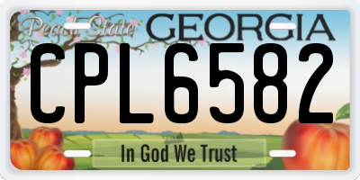 GA license plate CPL6582