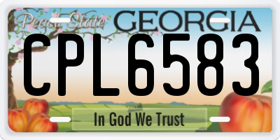 GA license plate CPL6583