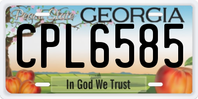 GA license plate CPL6585