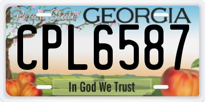 GA license plate CPL6587