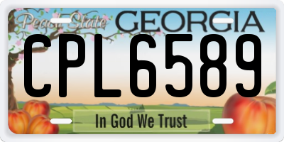 GA license plate CPL6589