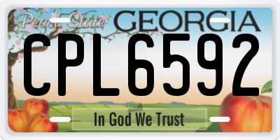 GA license plate CPL6592