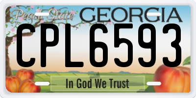 GA license plate CPL6593