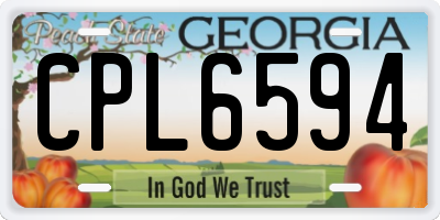 GA license plate CPL6594