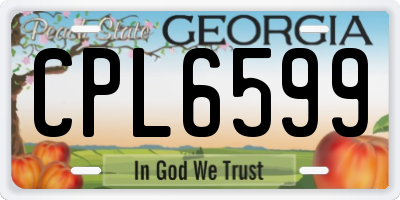 GA license plate CPL6599