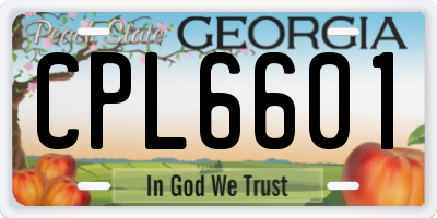 GA license plate CPL6601