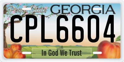 GA license plate CPL6604