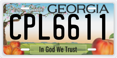 GA license plate CPL6611