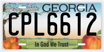 GA license plate CPL6612