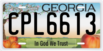 GA license plate CPL6613