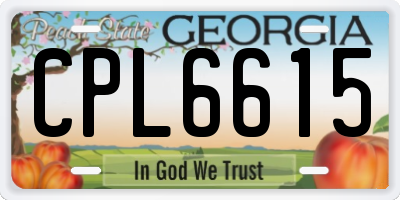 GA license plate CPL6615