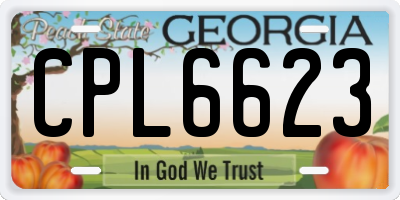 GA license plate CPL6623