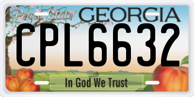 GA license plate CPL6632