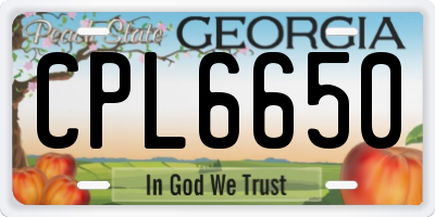GA license plate CPL6650