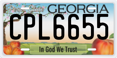 GA license plate CPL6655