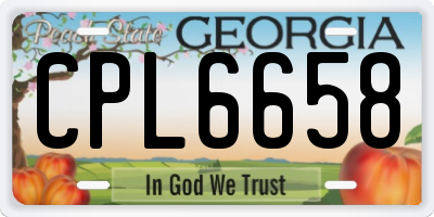 GA license plate CPL6658