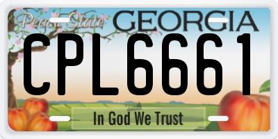 GA license plate CPL6661