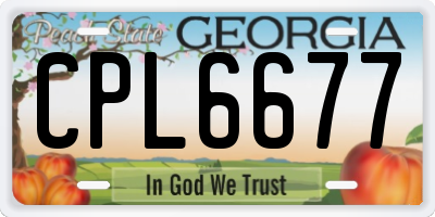 GA license plate CPL6677
