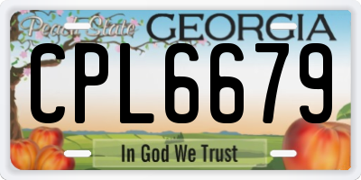 GA license plate CPL6679