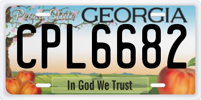 GA license plate CPL6682