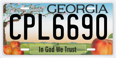 GA license plate CPL6690