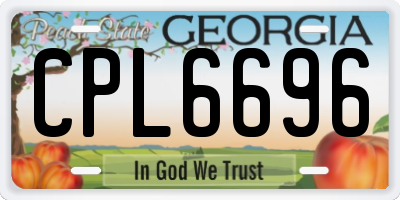 GA license plate CPL6696