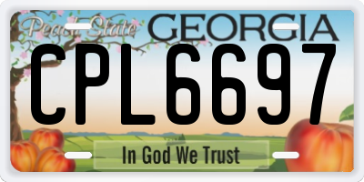 GA license plate CPL6697