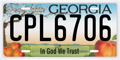 GA license plate CPL6706