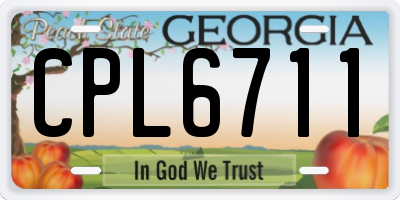 GA license plate CPL6711