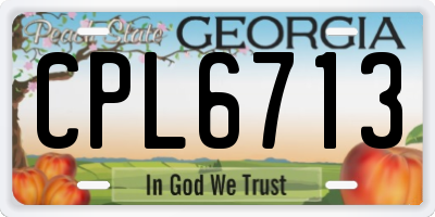 GA license plate CPL6713