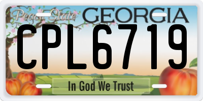 GA license plate CPL6719