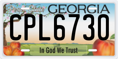 GA license plate CPL6730