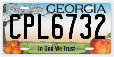 GA license plate CPL6732