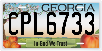 GA license plate CPL6733