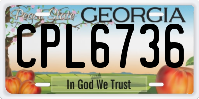 GA license plate CPL6736