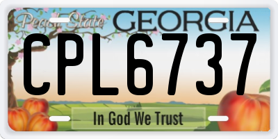 GA license plate CPL6737