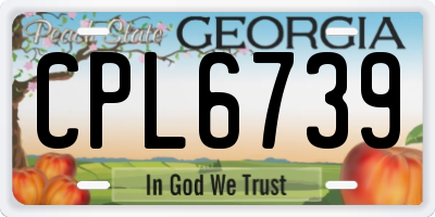 GA license plate CPL6739