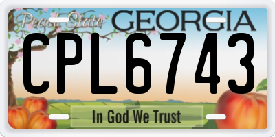 GA license plate CPL6743
