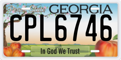 GA license plate CPL6746