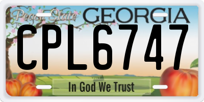 GA license plate CPL6747