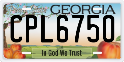 GA license plate CPL6750
