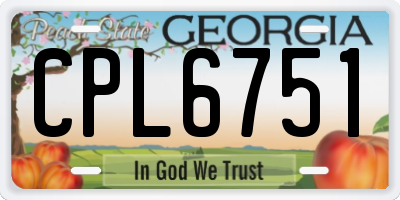 GA license plate CPL6751