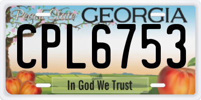 GA license plate CPL6753