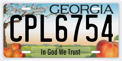 GA license plate CPL6754