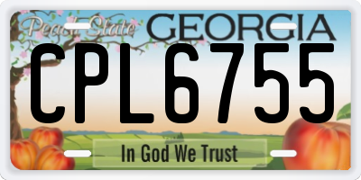 GA license plate CPL6755