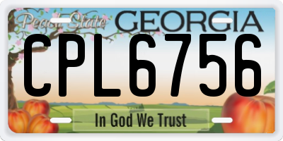 GA license plate CPL6756