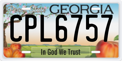 GA license plate CPL6757